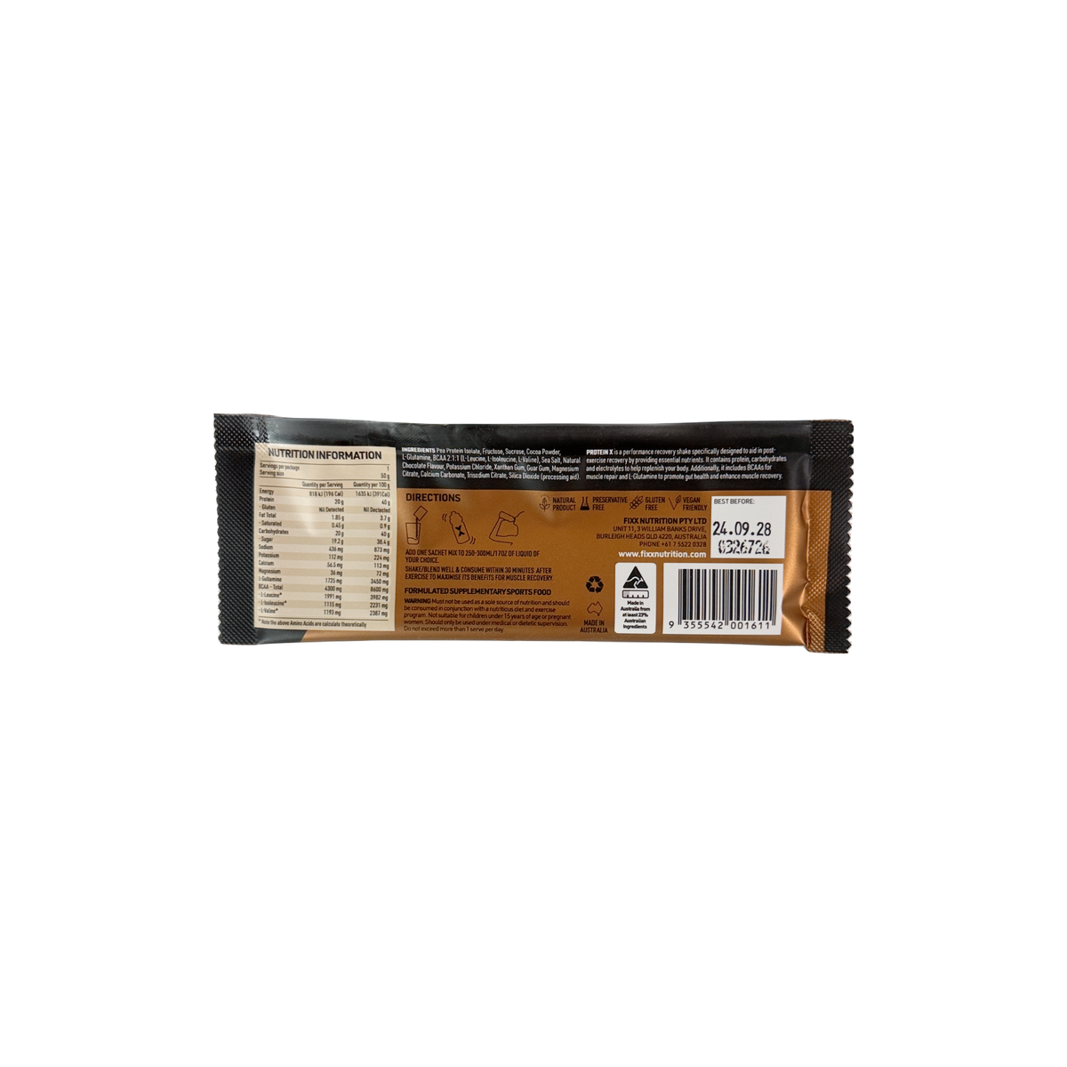 Protein X – Endurance Recovery Shake Chocolate 50g serve