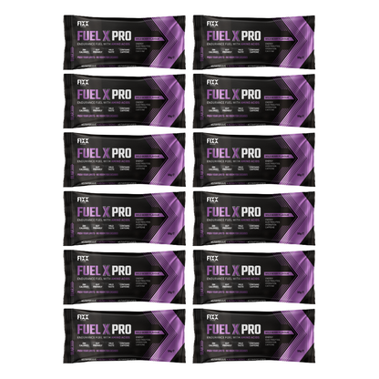 FUEL X PRO 55G SACHET BOX OF 12 WILD-BERRY CAFFEINATED