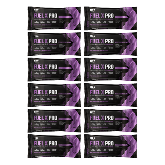 FUEL X PRO 55G SACHET BOX OF 12 WILD-BERRY CAFFEINATED