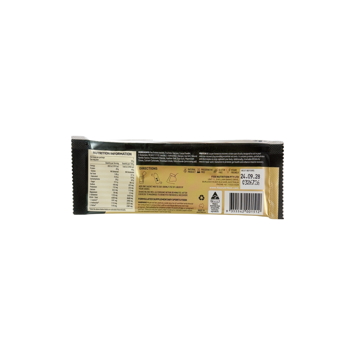 Protein X – Endurance Recovery Shake Vanilla 50g Serve