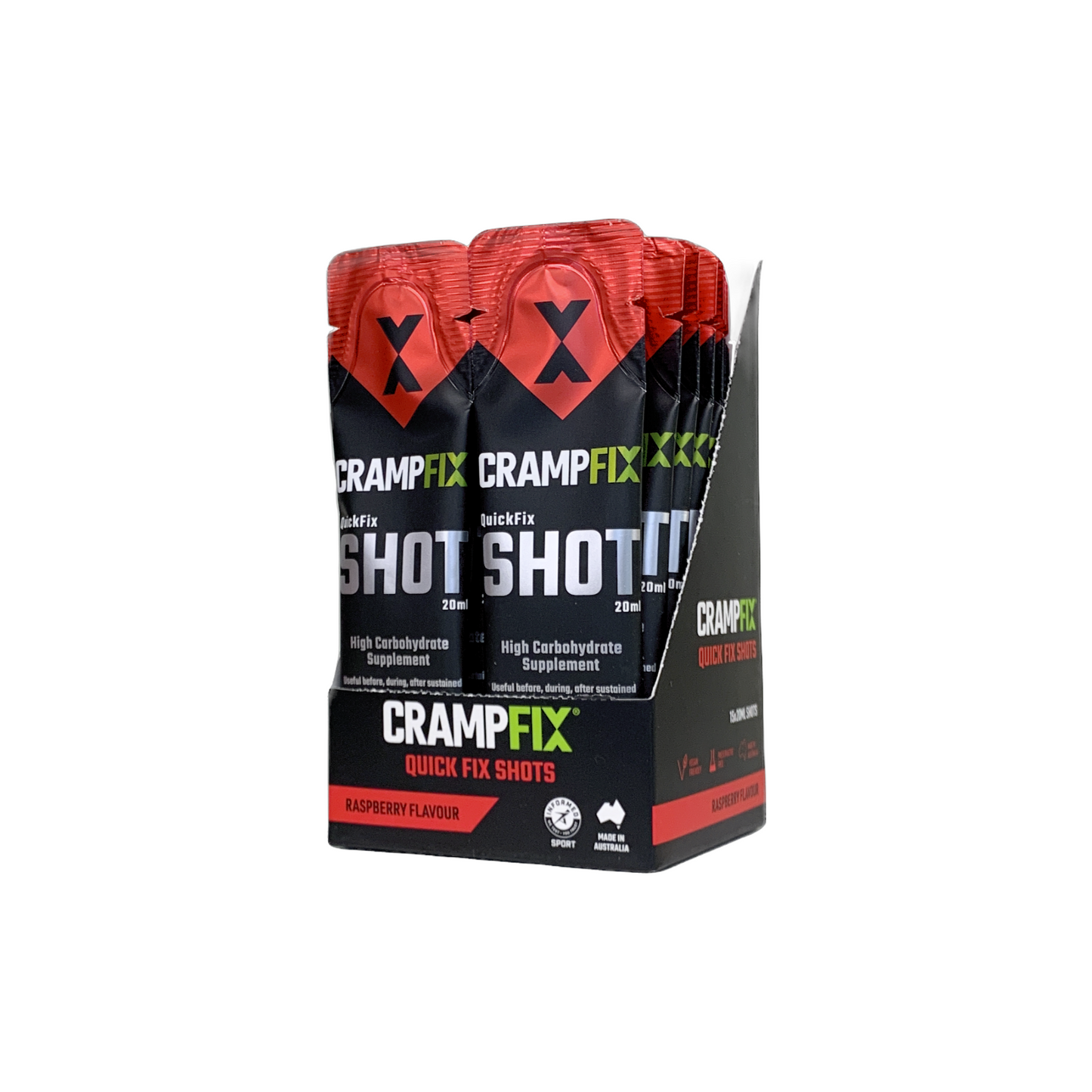 CRAMPFIX 20ML SHOT BOX of 15 RASPBERRY