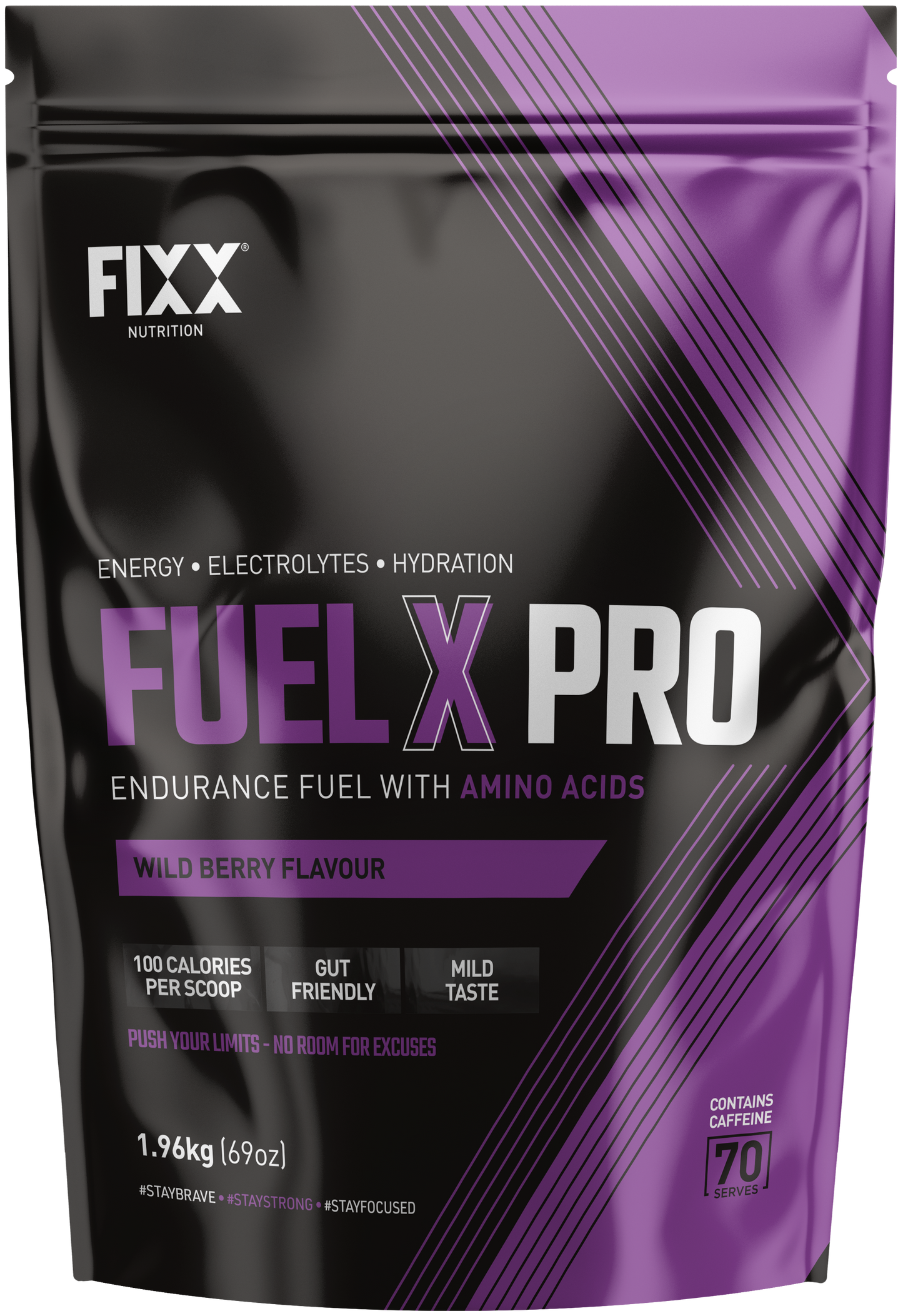 Fuel X Pro 70 Scoop Bulk Bag Wild-berry Caffeinated