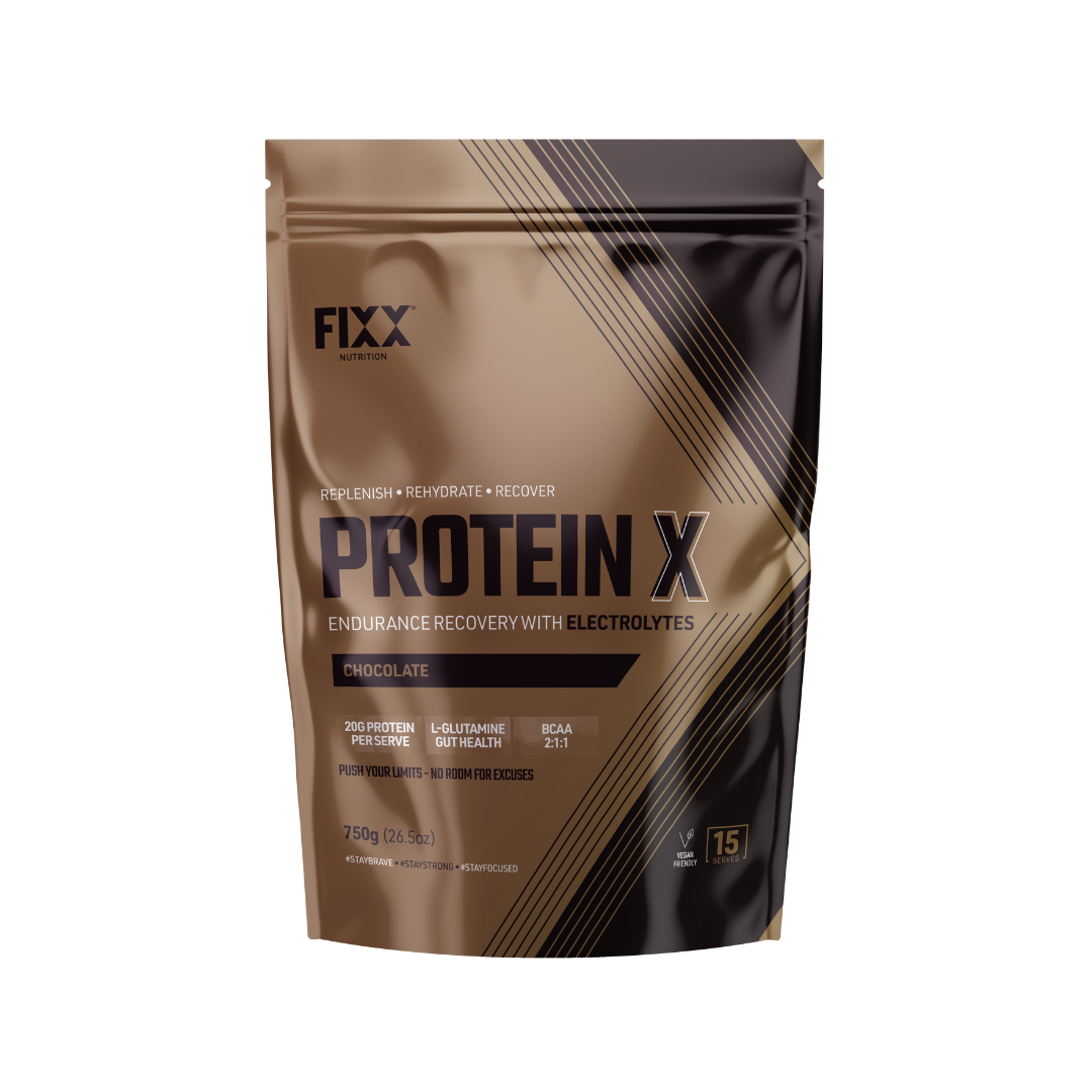 Image showcasing Protein X – Endurance Recovery Shake Chocolate – Fixx Nutrition