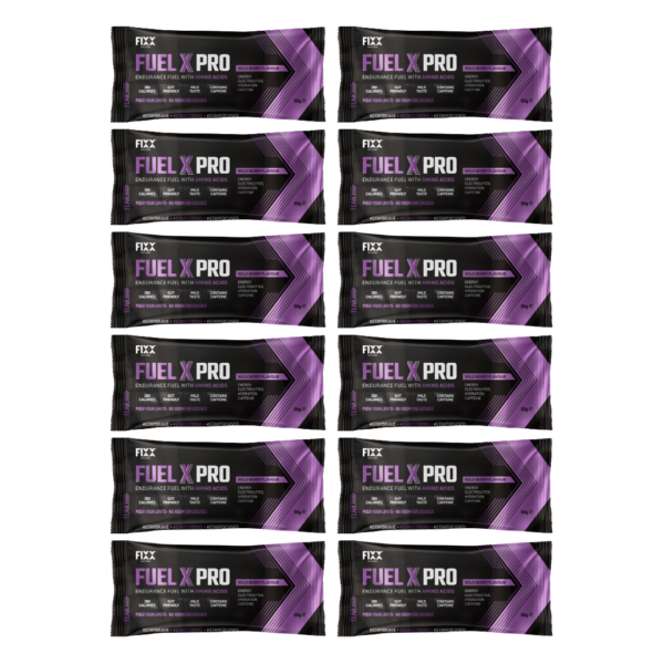 FUEL X PRO 55G SACHET BOX OF 12 WILD-BERRY CAFFEINATED